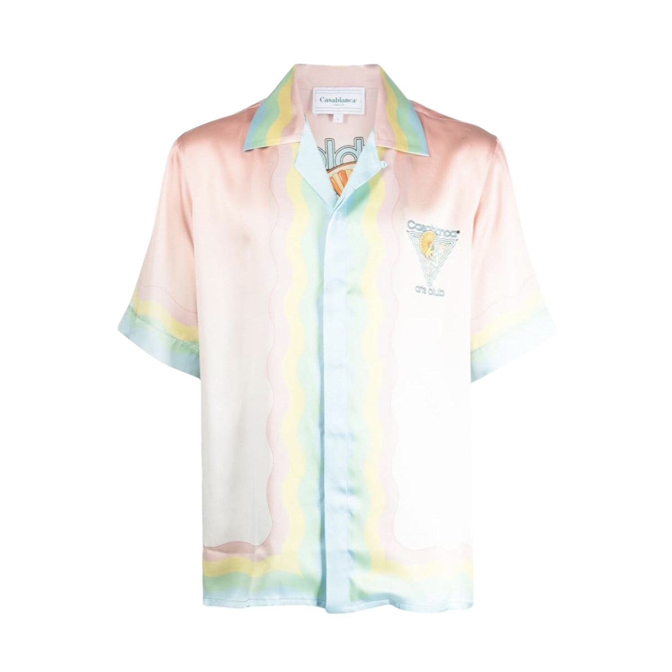 Casablanca Men's Summer Gradient Pattern Printed Single-Button Short-Sleeved Shirt and Casual Shorts Set Suit #77745