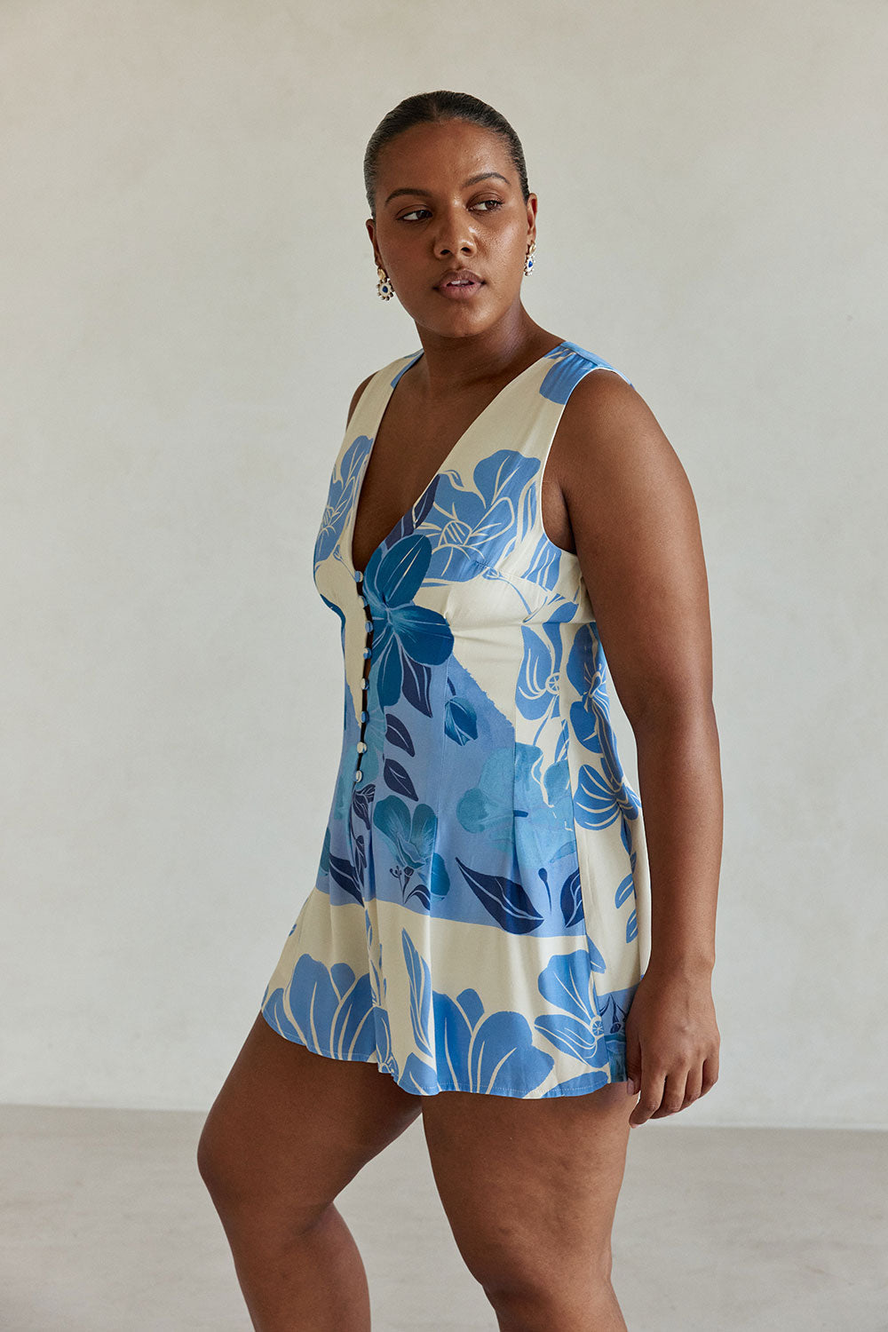Jade Playsuit - Azure Bloom