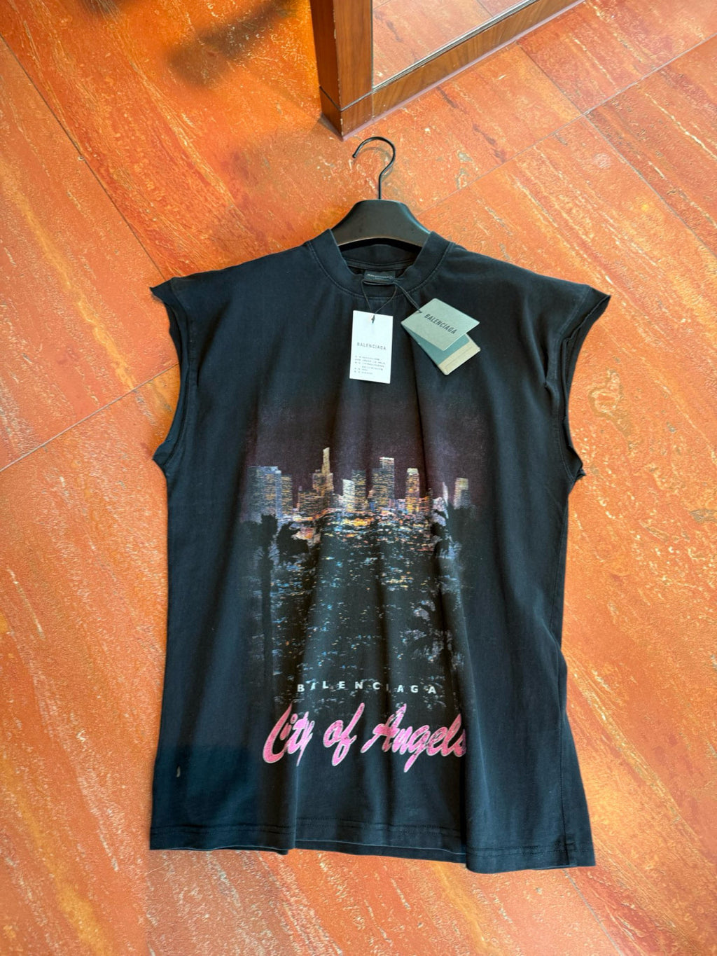 Balenciaga Men's City Printed Sleeveless T-Shirt Spring Summer Fashion Trend High Street Round Neck Straight Top Ngvp #1735
