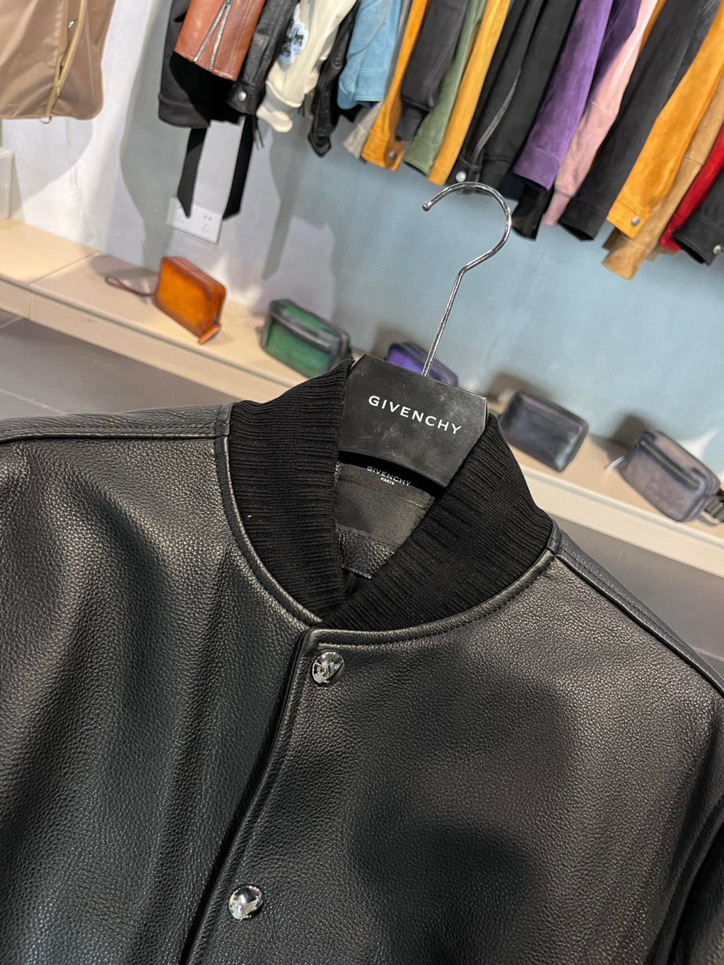 Givenchy Buttoned Leather Jacket #4674