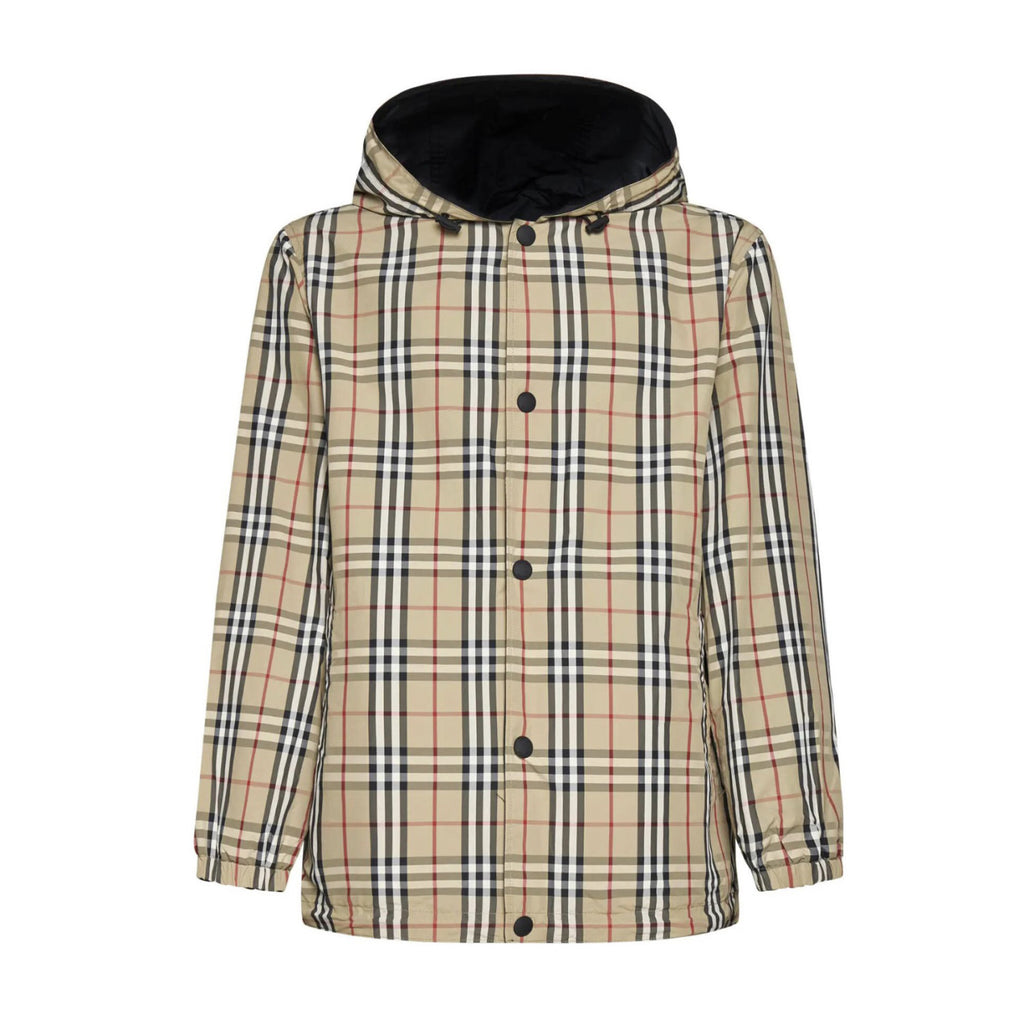 Burberry Men's Autumn and Winter Check Printed Hooded Single Breasted Reversible Jacket #99139