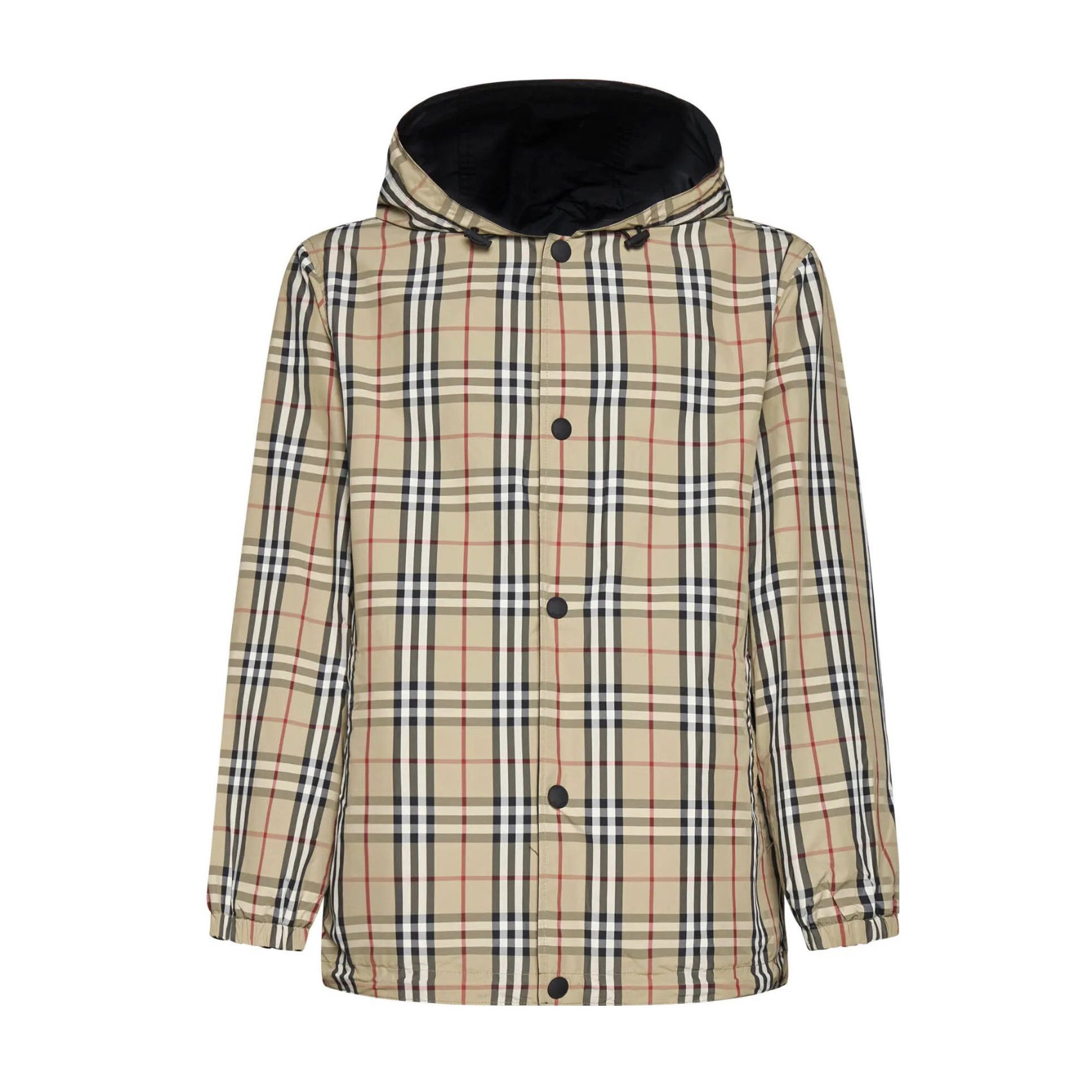 Burberry Men's Autumn and Winter Check Printed Hooded Single Breasted Reversible Jacket #99139