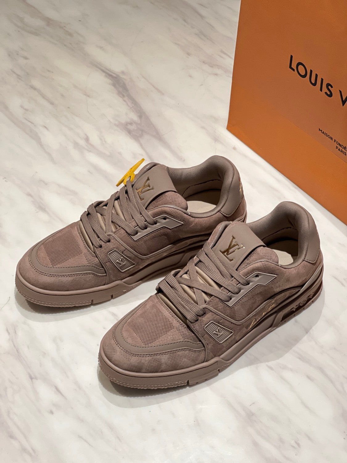Louis Vuitton LV Trainer Men's And Women's Four Seasons Solid Color Cowhide Low-top Lace-up Flat Casual Shoes #76487