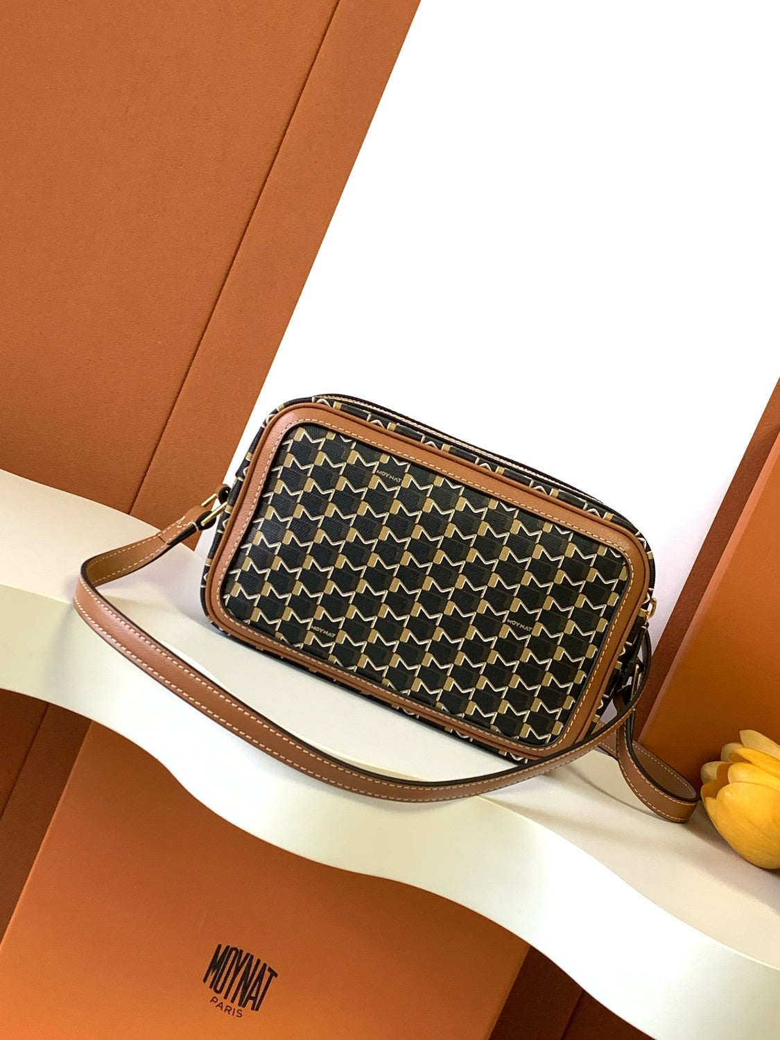 Moynat Women's Fashion Casual Color Blocked M-Shaped Cut Out Patch Pockets Zipper Closure Adjustable Straps Camera Bag Crossbody Bag Shoulder Bag Bags #78976