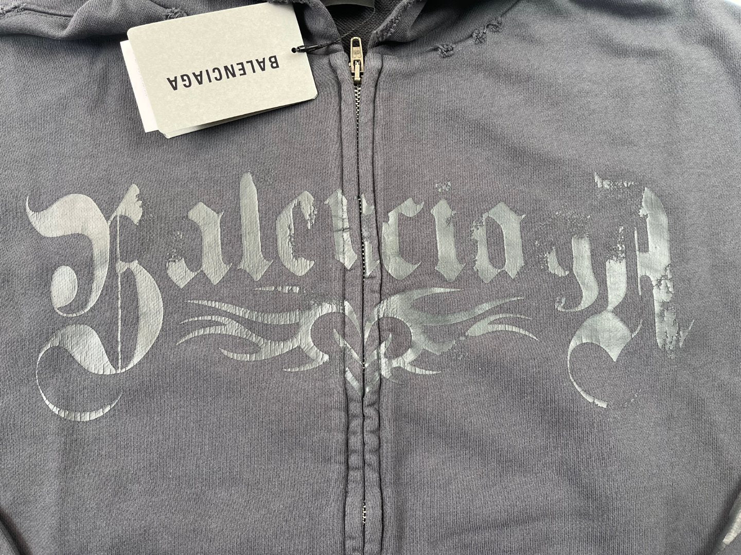 Balenciaga Men's Women's Spring And Autumn Letter Printed Solid Color Zipper Loose Solid Color Hooded Sweatshirt Jacket Ngvp #9958
