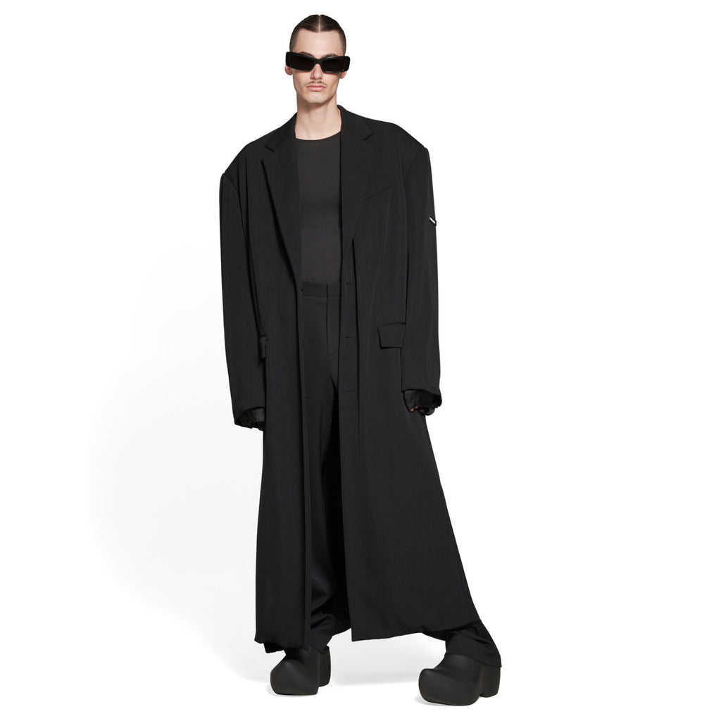 Balenciaga Skater Tailored Men's Autumn And Winter Silhouette Long Black V Collar Single-Breasted Suit Jacket #97351