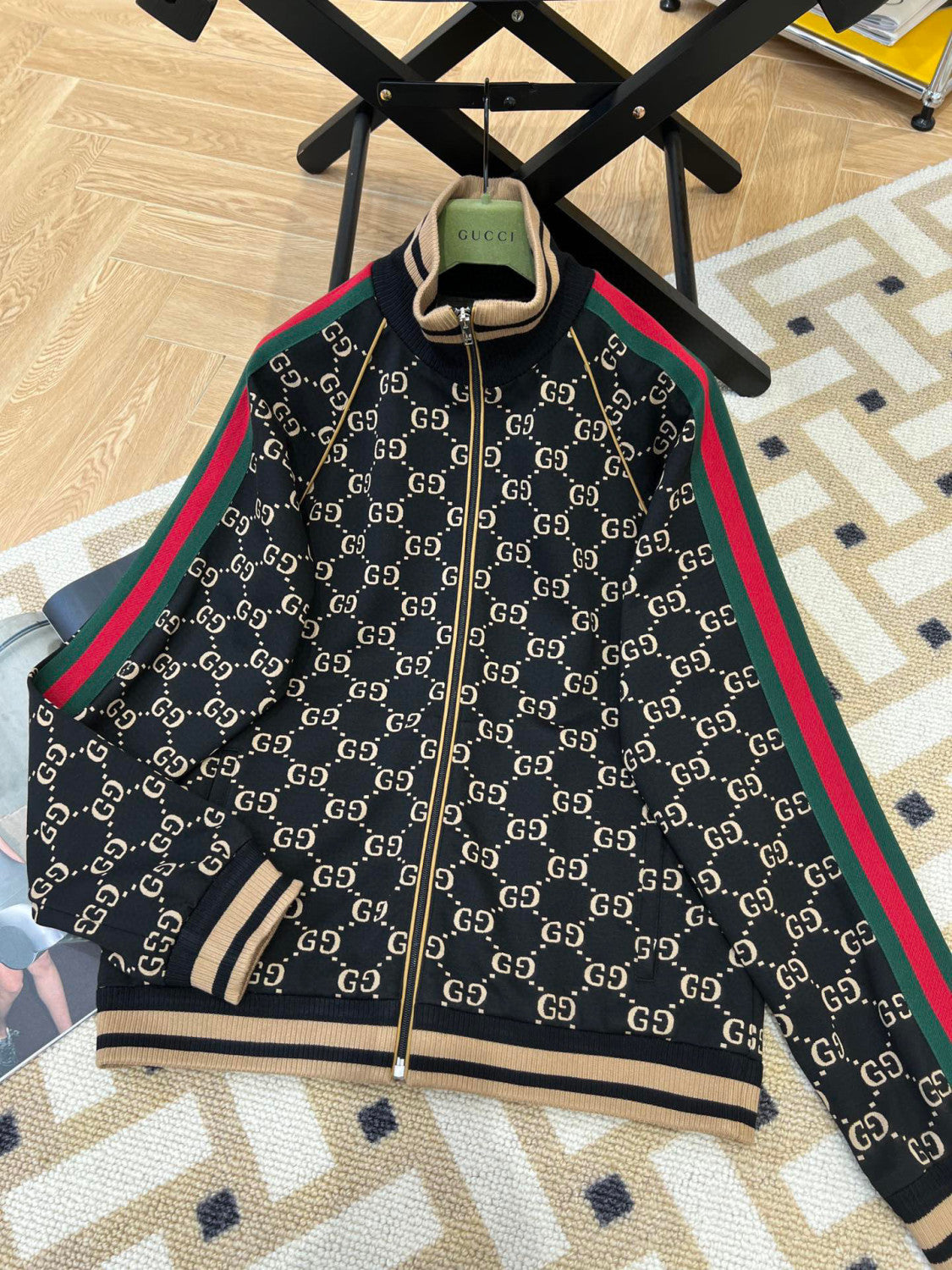 Gucci  Men's GG Jersey Cotton Jogging Fall/Winter Knit Hooded Pullover Sweatshirt Sweatpants Pants Set Suit #97189