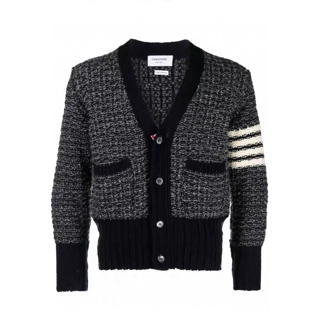 Thom Browne Men's Women's Autumn And Winter Solid Color Knit Long Sleeve Wool Cardigan Jacket Ngvp #9513