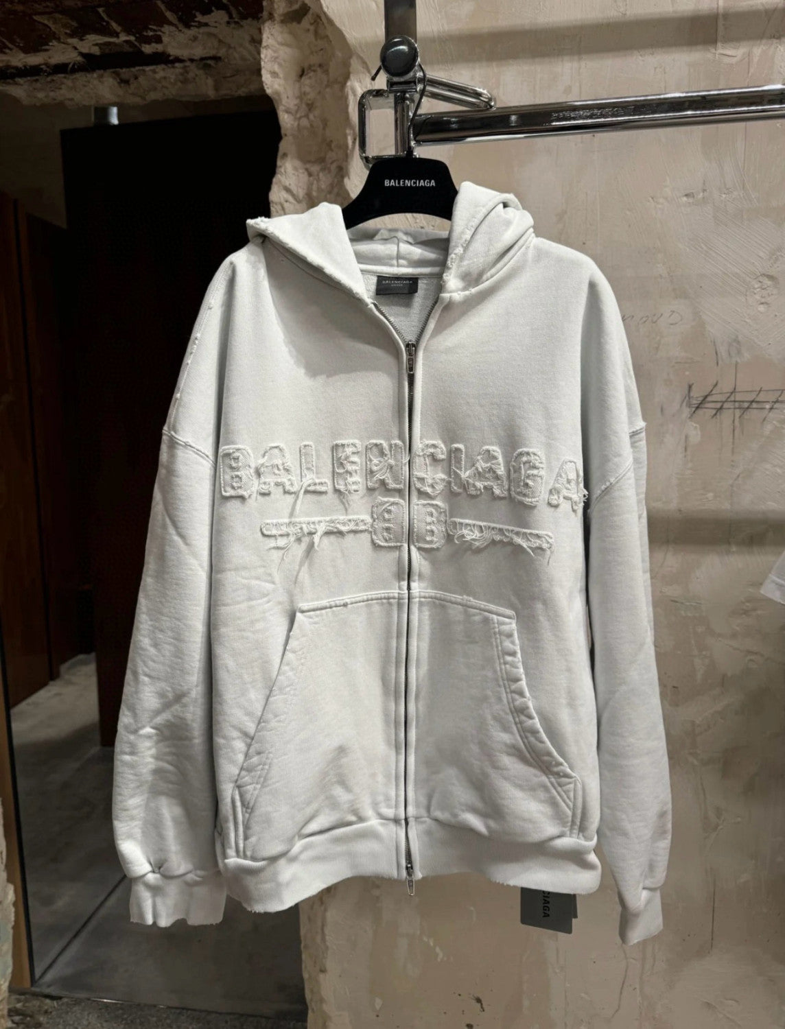 Balenciaga New Year Series 25 - Hoodie Regular Fit Zip Hooded Sweatshirt Solid Colour Patch Logo Letter Casual Sweatshirt Men's Spring and Autumn #81146