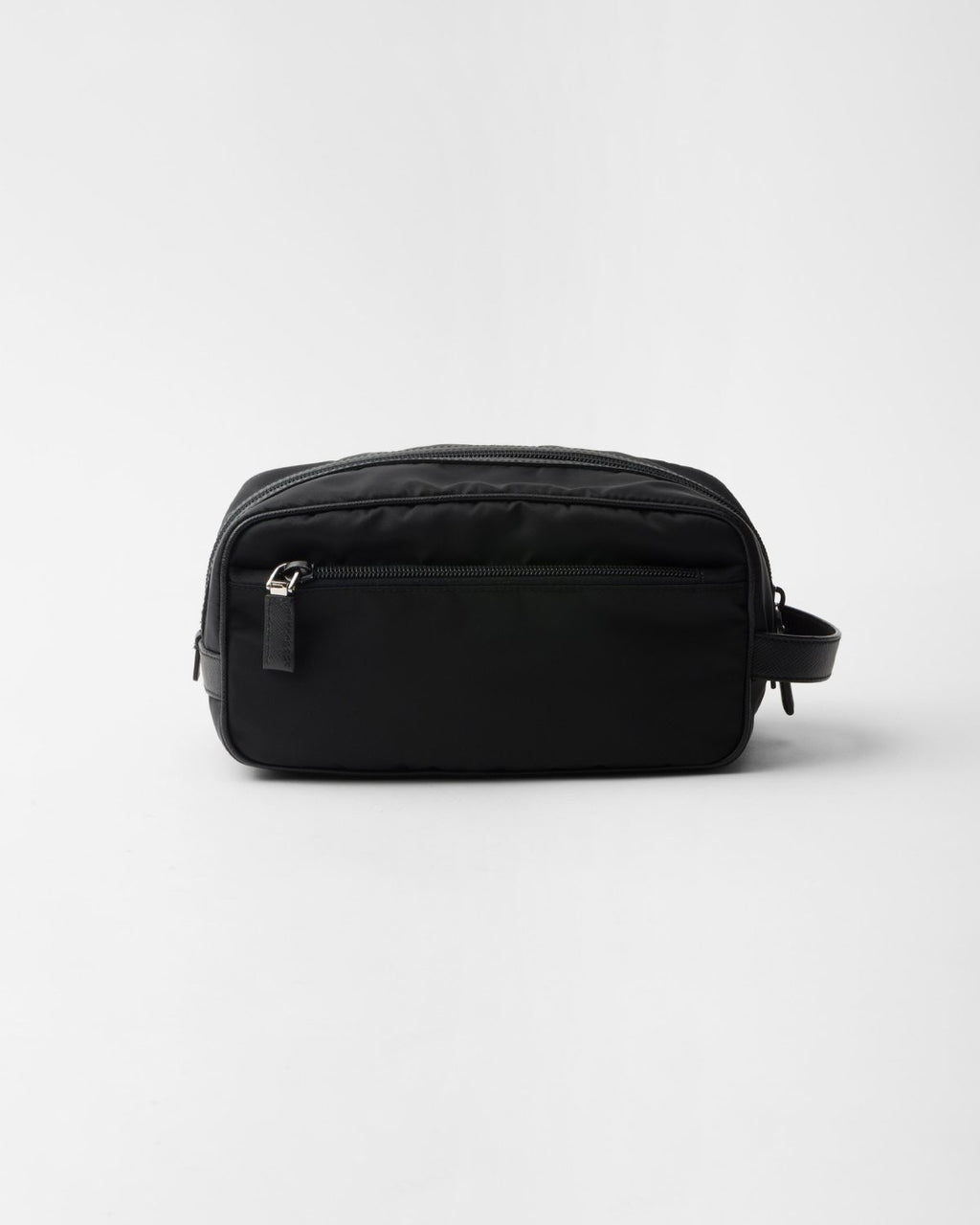 PRADA New Regenerated Nylon Enameled Triangle Logo Saffiano Leather Travel Storage Bag Toiletry Bag #332316