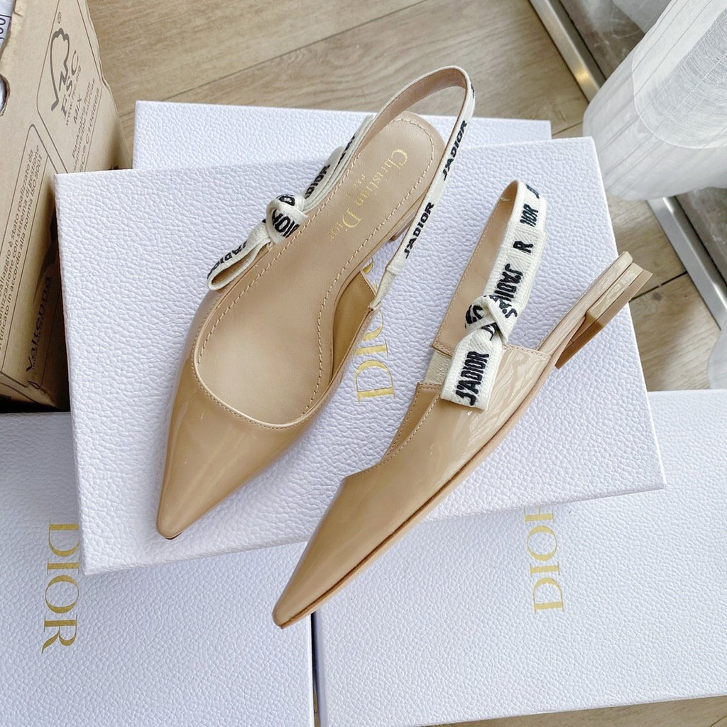 Dior Toujours Women's Summer Solid Color Pointed Toe Closed Toe Fine Heel Breathable Leather High Heel Shoes #77265