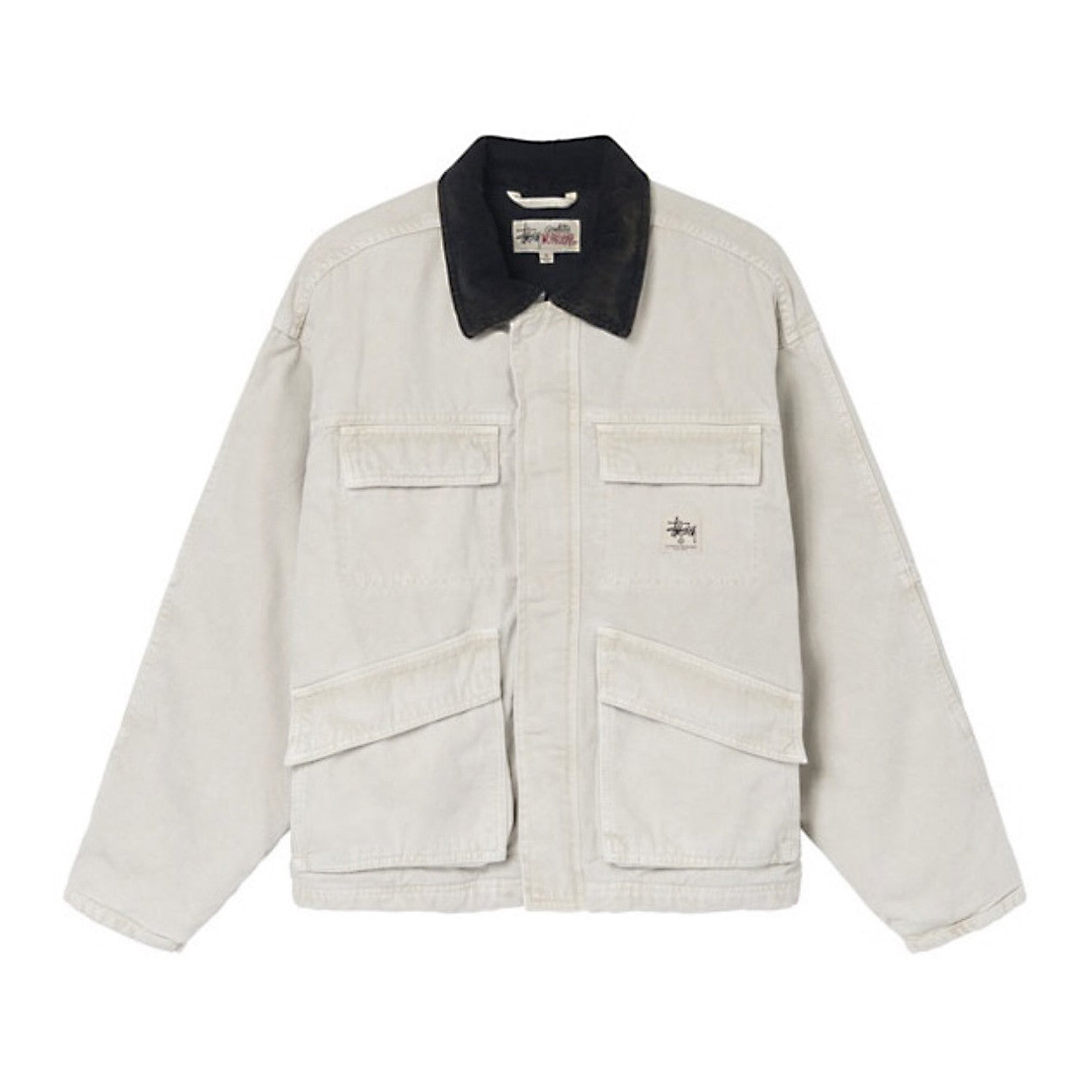 Stussy Men's Autumn and Winter Solid Color Pocket Zipper Warm Workwear Long Sleeve Jacket #73616