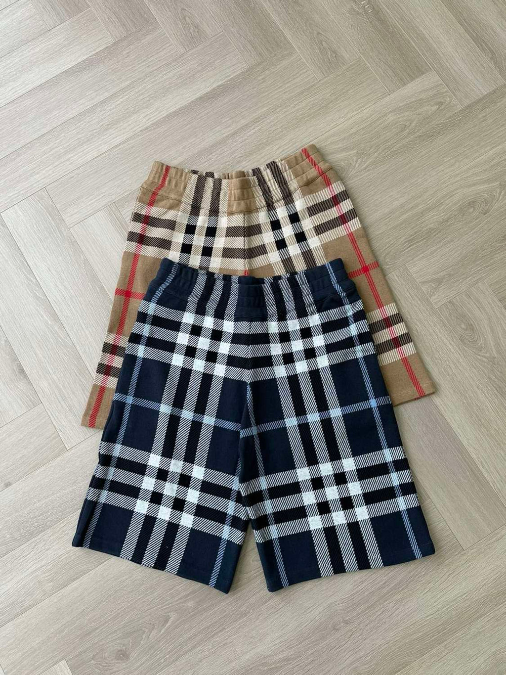 Burberry Men's Summer Colour Block Check Full Print Mid Waist Elasticated Shorts Pants #99537