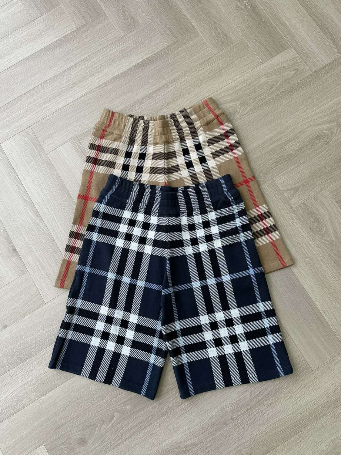 Burberry Men's Summer Colour Block Check Full Print Mid Waist Elasticated Shorts Pants #99537
