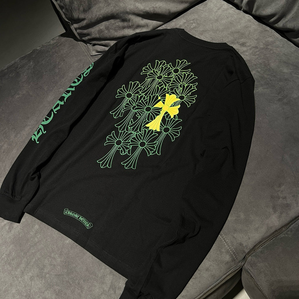 Chrome Hearts Men's and Women's Summer Colorful Cross Pattern Long Sleeve T-Shirt Pullover Sweatshirt #99386