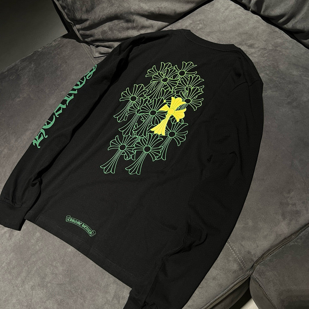 Chrome Hearts Men's and Women's Summer Colorful Cross Pattern Long Sleeve T-Shirt Pullover Sweatshirt #99386