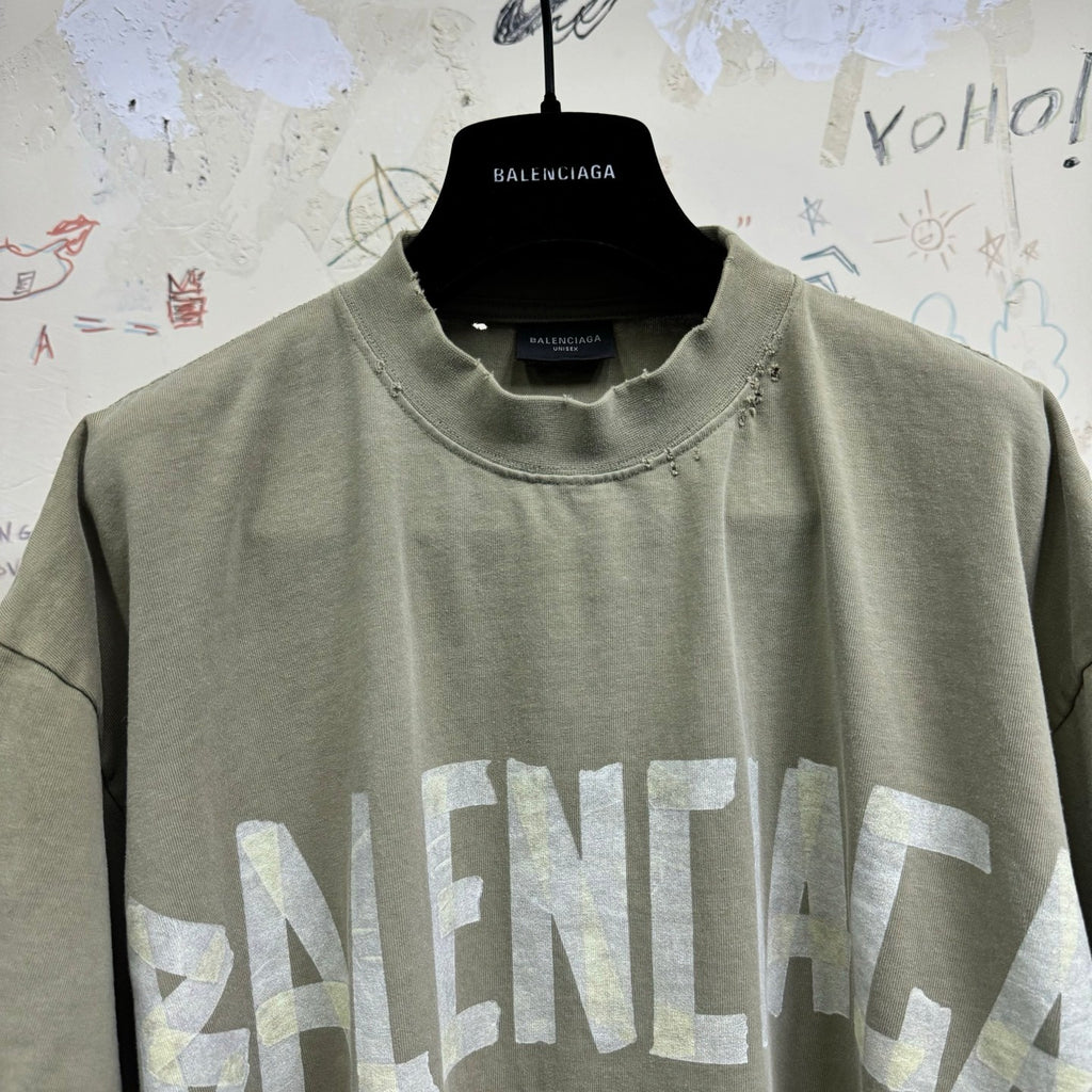 Balenciaga Men's Summer Letter Logo Print Round Neck Regular Fit Short Sleeve T-Shirt #75791