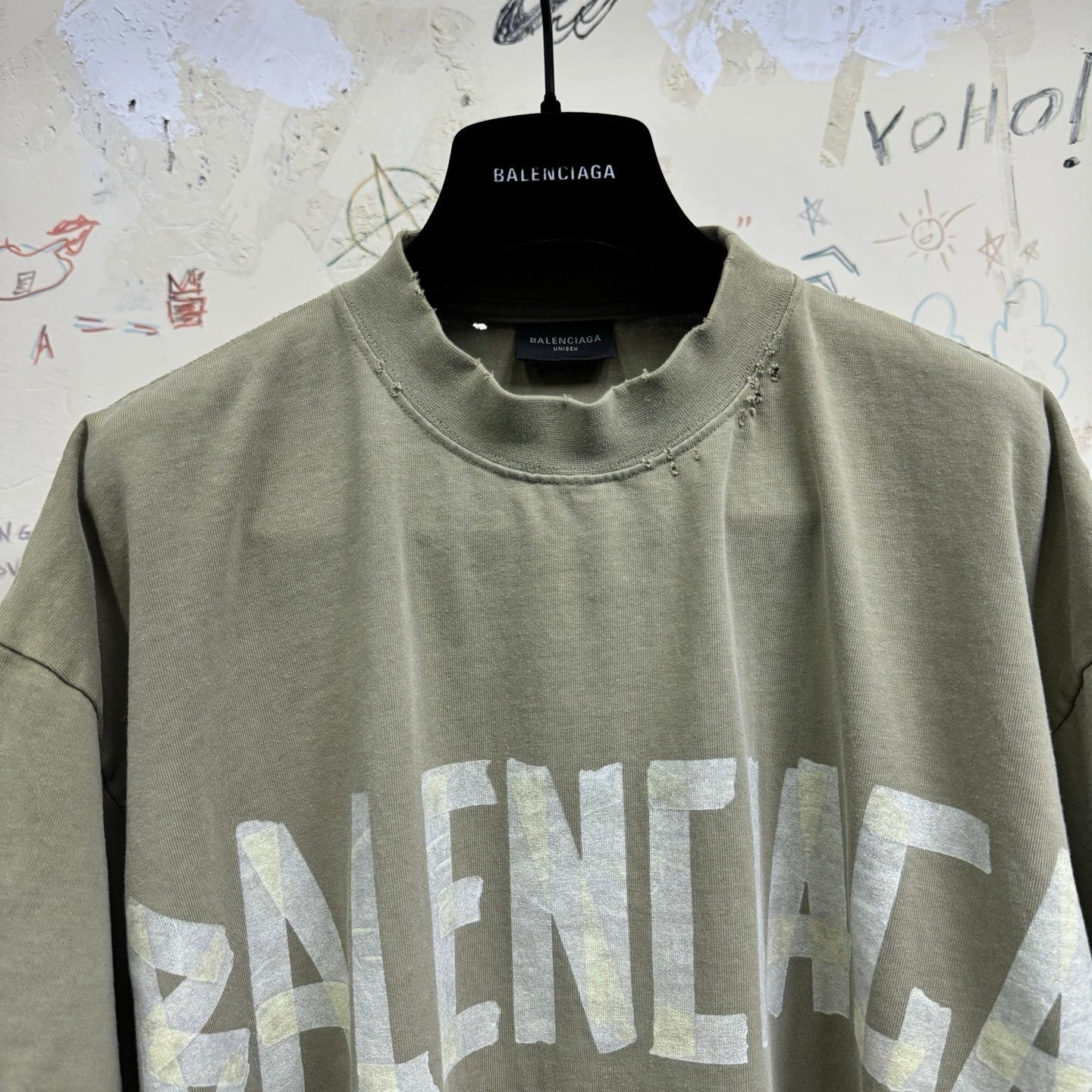 Balenciaga Men's Summer Letter Logo Print Round Neck Regular Fit Short Sleeve T-Shirt #75791