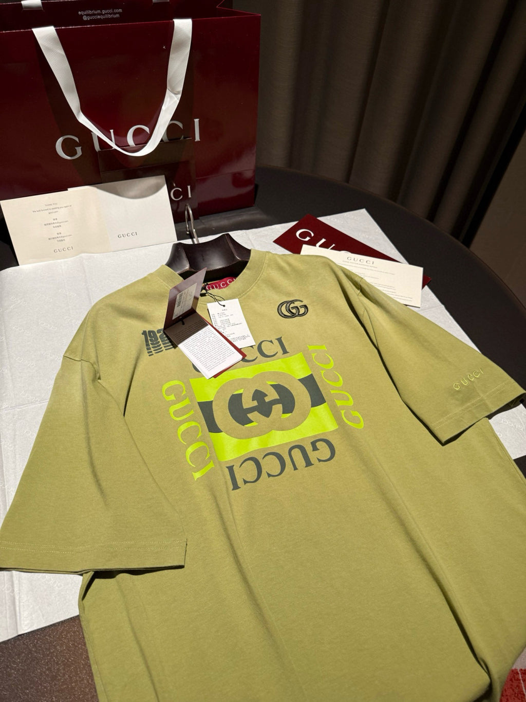 Gucci Men's Summer Solid Color Fashion Casual Printed Pattern Cotton Knitted Round Neck Short Sleeve T-Shirt #78254