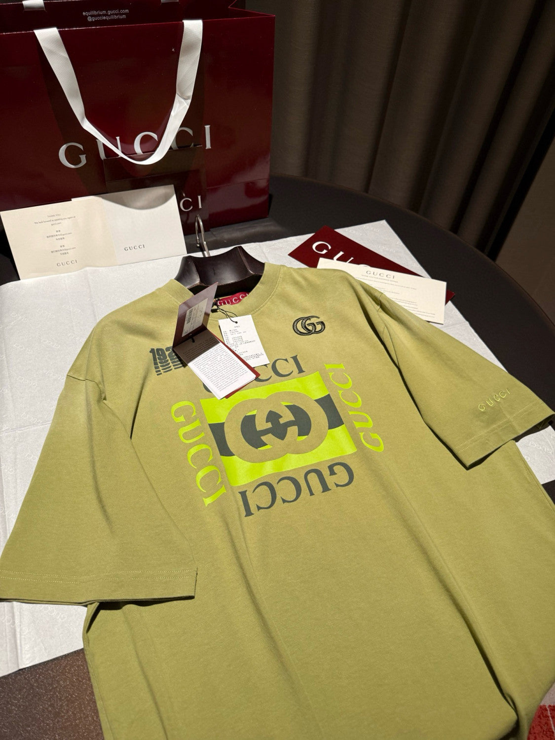 Gucci Men's Summer Solid Color Fashion Casual Printed Pattern Cotton Knitted Round Neck Short Sleeve T-Shirt #78254