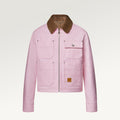 Louis Vuitton X Men's Autumn And Winter Pink Lapel Workwear Jacket Cotton Fashion Trend Zipper Casual Long Sleeve Jacket  #81632