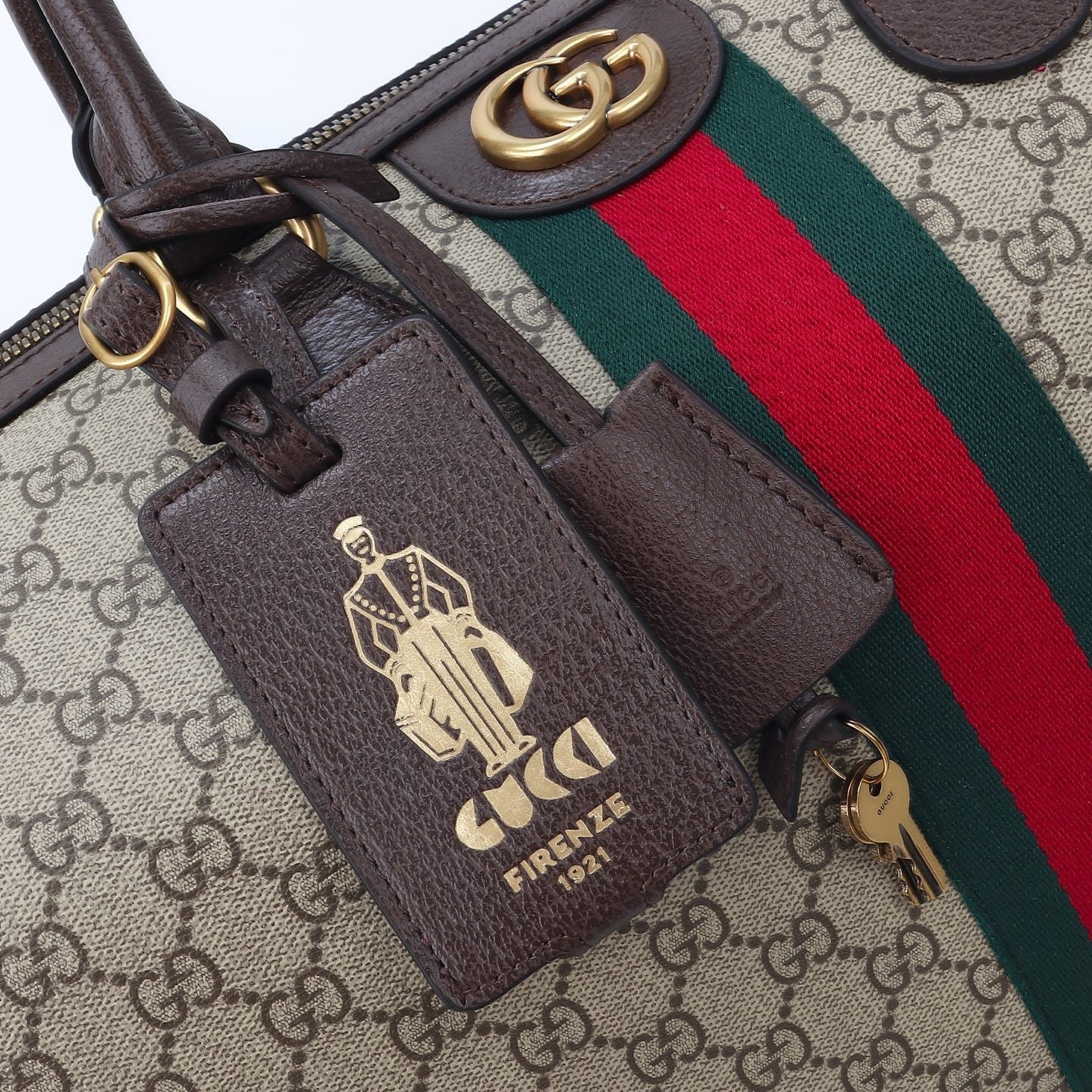 Gucci Savoy Collection Medium Travel Bag In Beige And Dark Brown With Interwoven Gg Monogram Men's And Women's Handheld And Crossbody Bag Bags 834460FAEOI9746 #197150