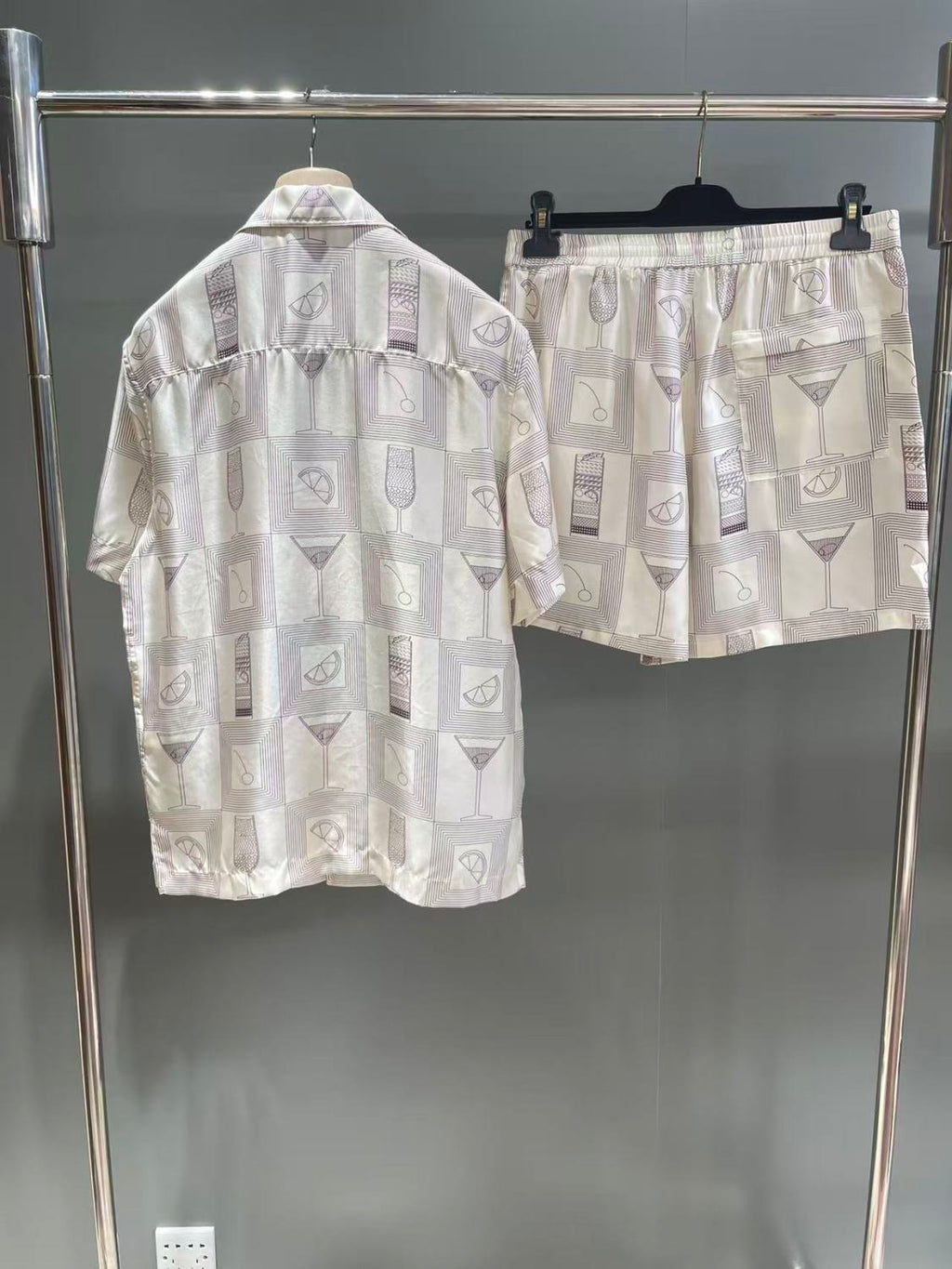Loro Piana Federico Men's Spring Summer Printed Lapel Single Breasted Shirt Loose Straight Casual Pants Ngvp #1722