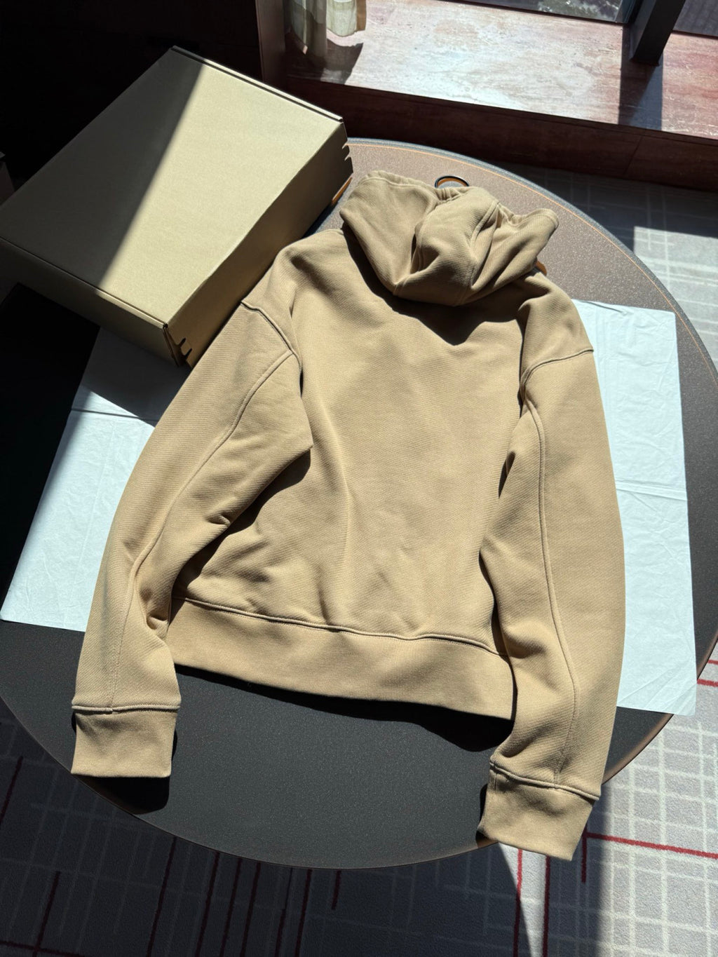 Loewe Zip-up Hoodie in Cotton Beige #333808