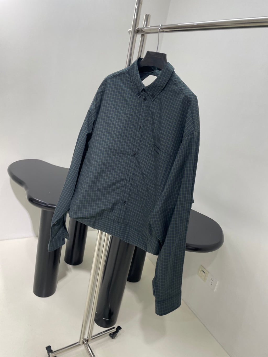 Balenciaga Men's Plaid Single Breasted Long Sleeve Shirt Style Shoulder Bag Bags #75872