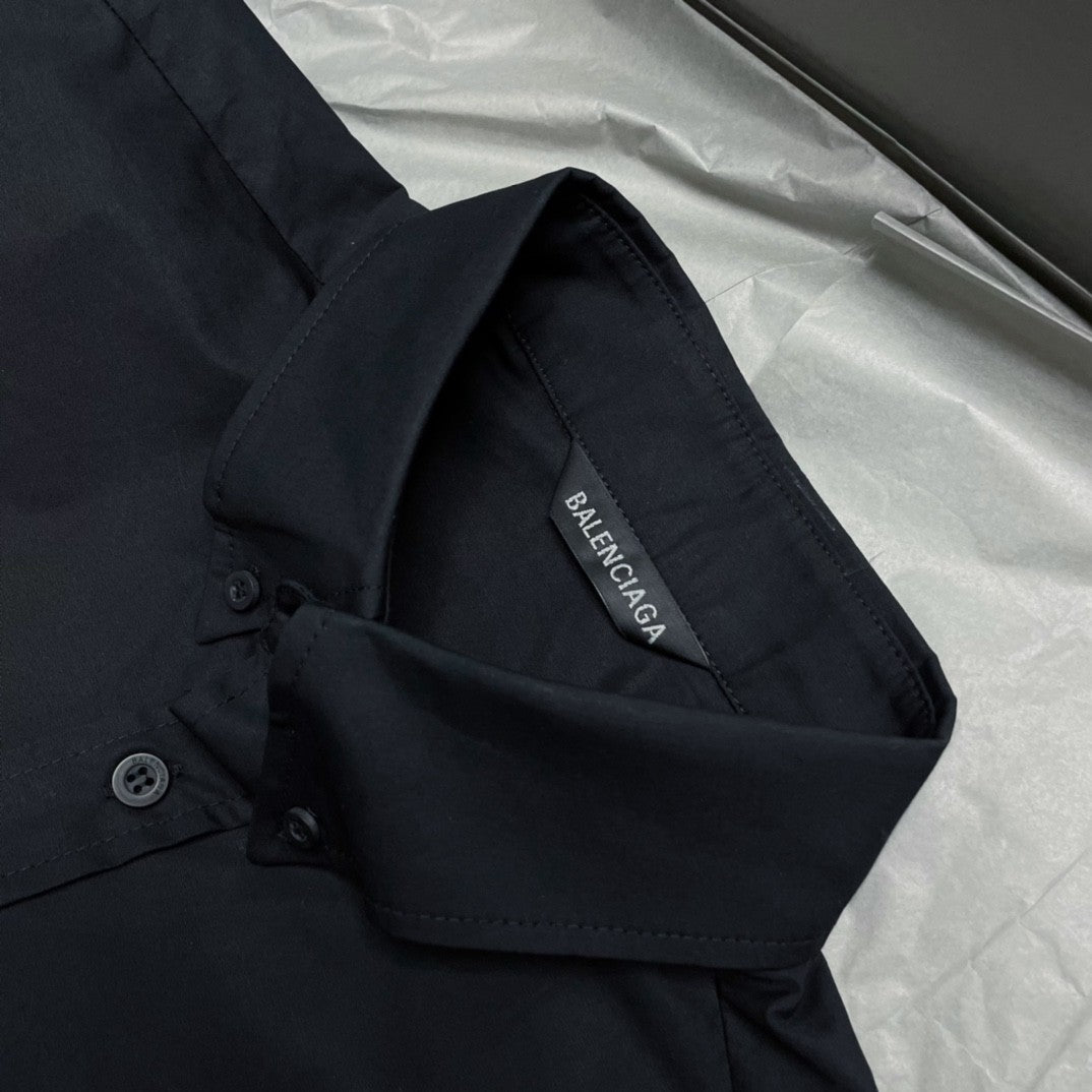 Balenciaga Summer Black Short Sleeve Letter Shirt #94145