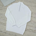 Brunello Cucinelli Men's British-Style Ribbed Cotton Knit Sweater Spring/Fall/Winter Half-Zip High-Neck Solid-Color Long-Sleeve Sweater Ngvp #2525