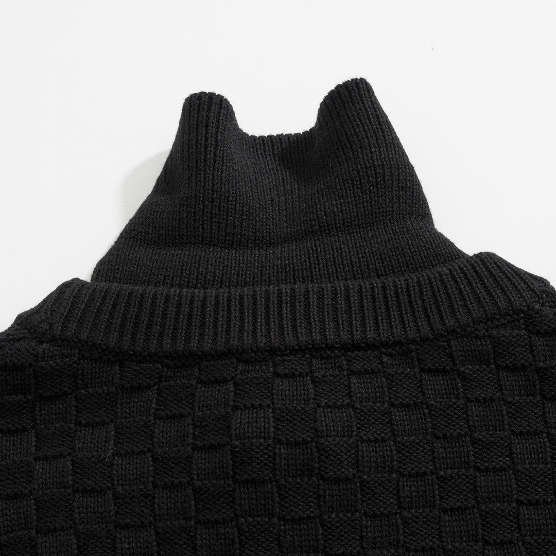 Louis Vuitton Damier Polo Neck Knitted Long Sleeve Pullover Sweater #21884
