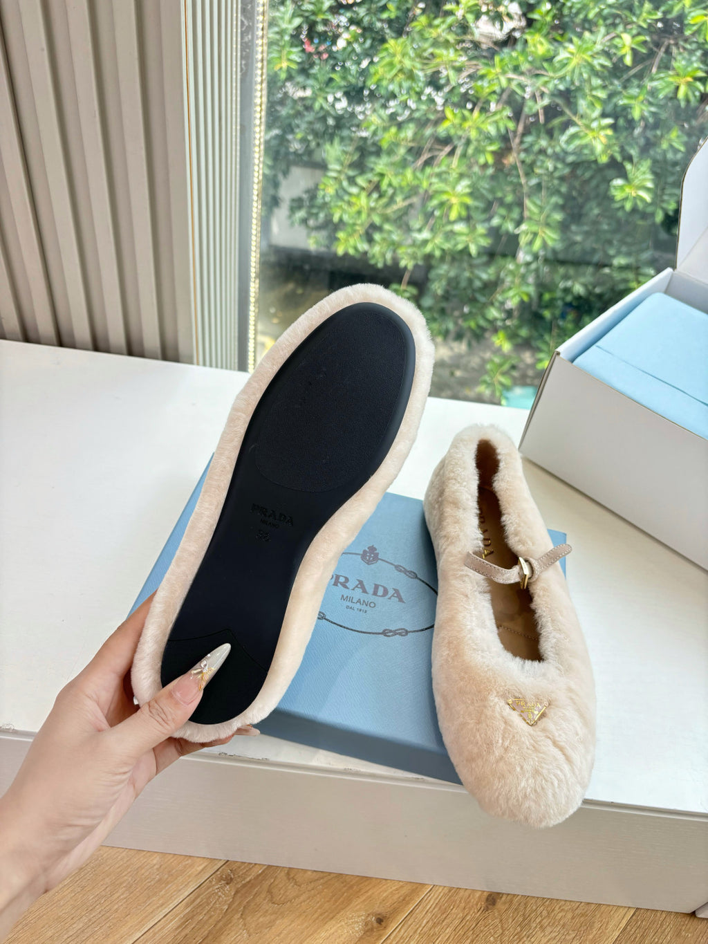 Prada Women's Plush Mary Jane Loafers #334919
