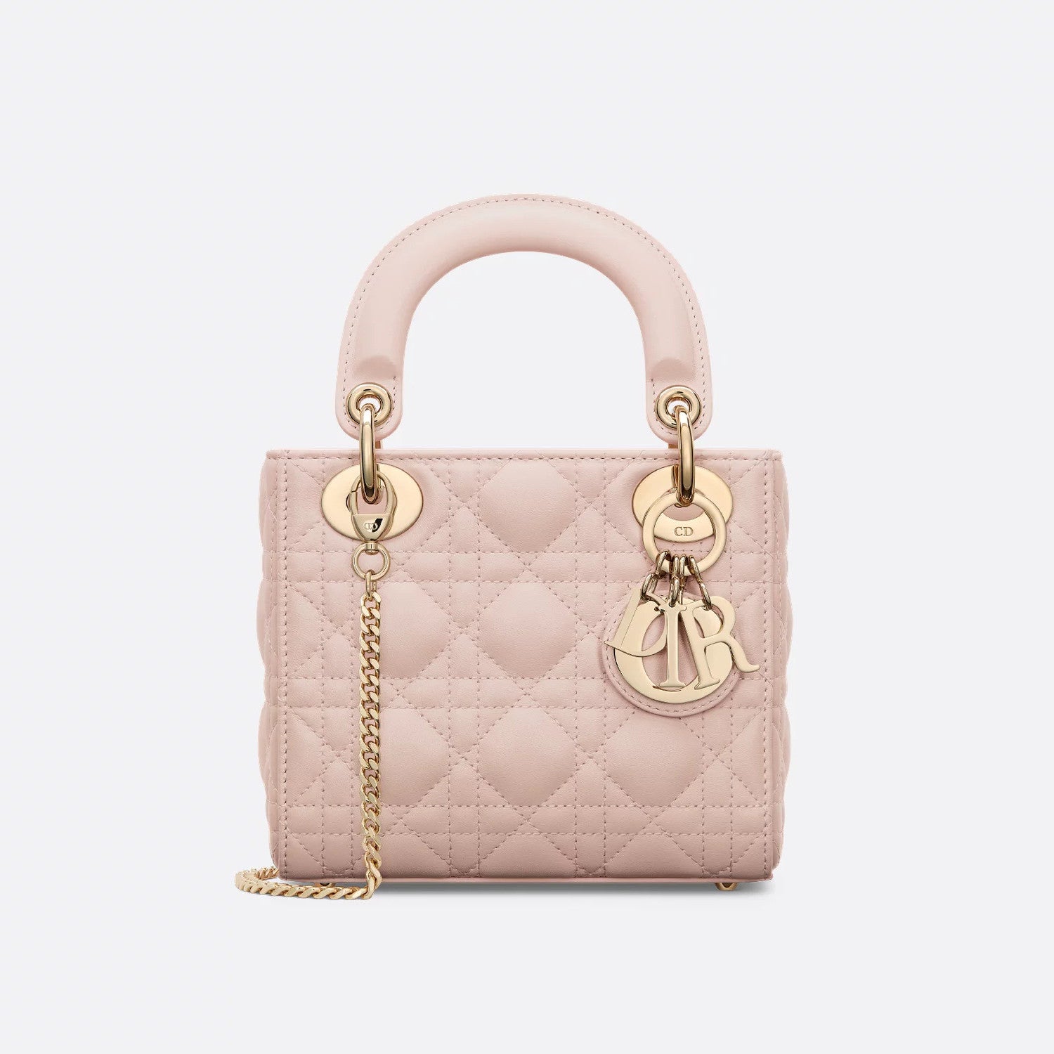 Dior Lady Women's Solid Color Metal Pendant Removable Chain Shoulder Strap Wicker Pattern Sheepskin Leather Single Shoulder Crossbody Handbag Bag Bags #77461