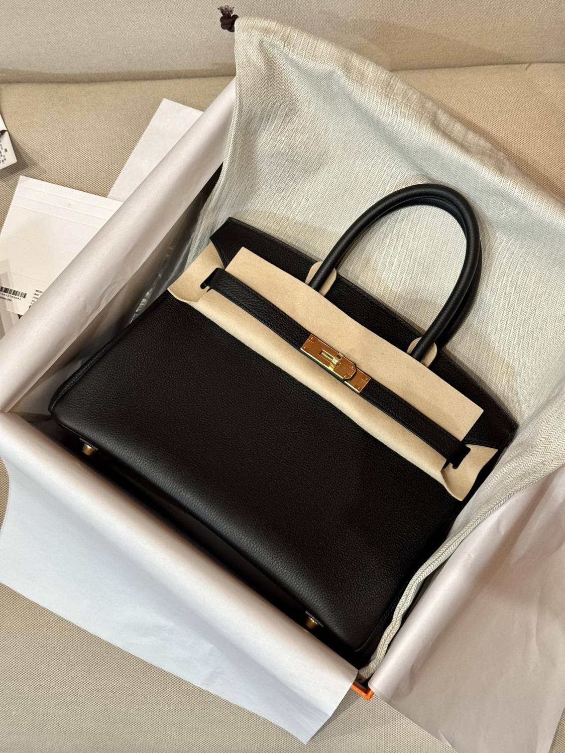 Hermes Platinum Internal Stitching BIRKIN30 Togo Original Leather Top-Grade Leather Handbag Bag Handcrafted Leather Bag From The Original Factory's Premium Custom Collection #934055