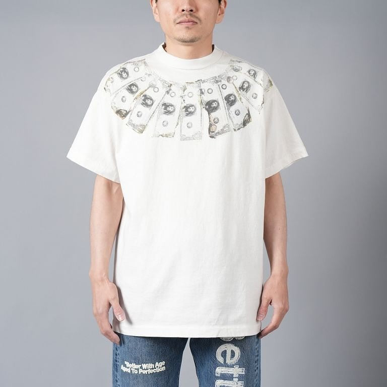 Saint Michael Men's Summer Printed Half High Neck Pullover Straight Short Sleeve Drop Sleeve T-Shirt Ngvp #8367