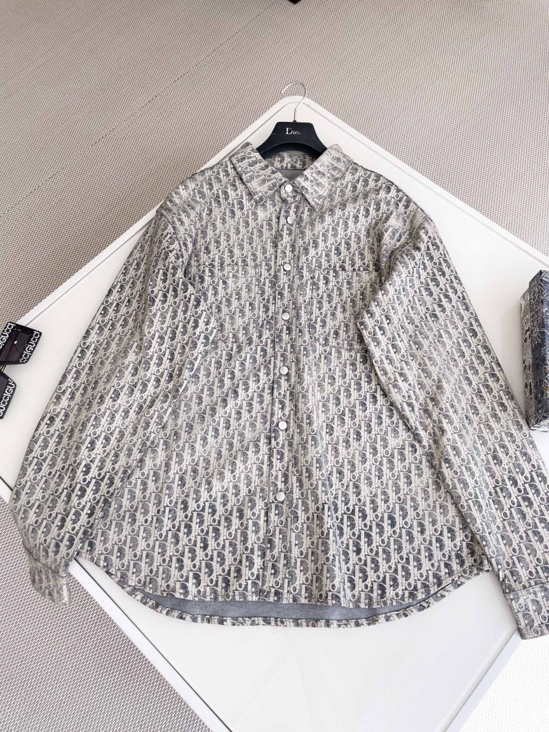 Dior Oblique Overshirt Letter Denim Long Sleeve Shirt Jacket #96663