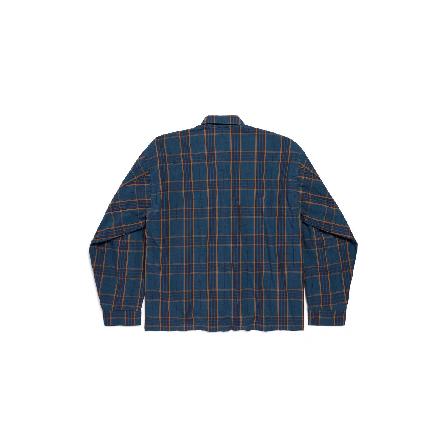 Balenciaga Men's Checkered Cotton Long-Sleeve Spring/Fall Solid-Color Collared Loose-Fit Zipper Shirt Ngvp #2723