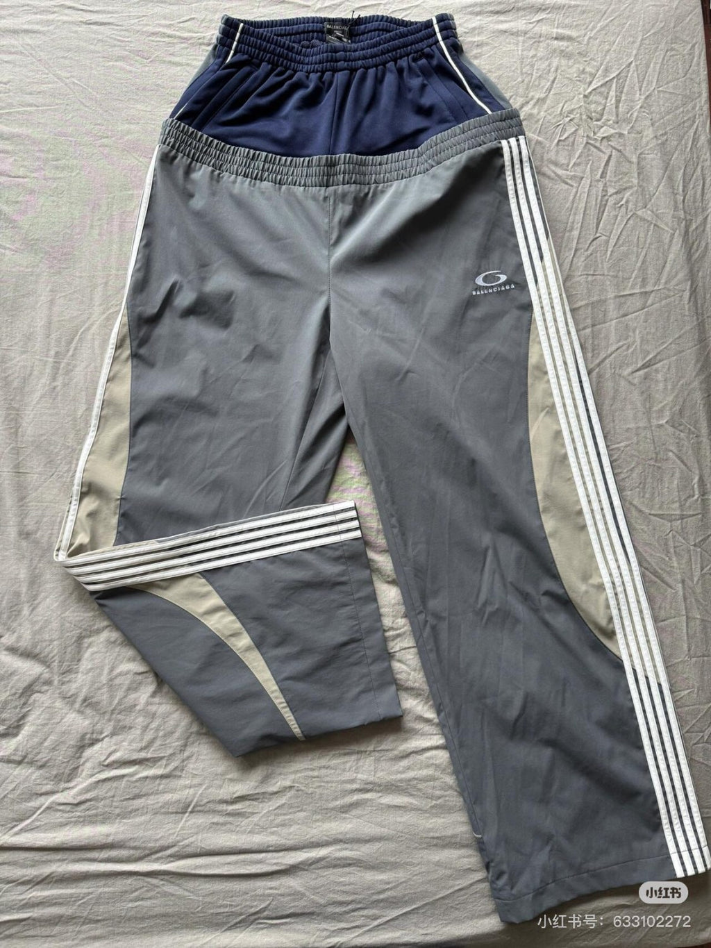 Balenciaga Men's And Women's Fall And Winter Splicing Loose Pockets Tight Waist Knit Loose Fit Sweatpants Pants #73788