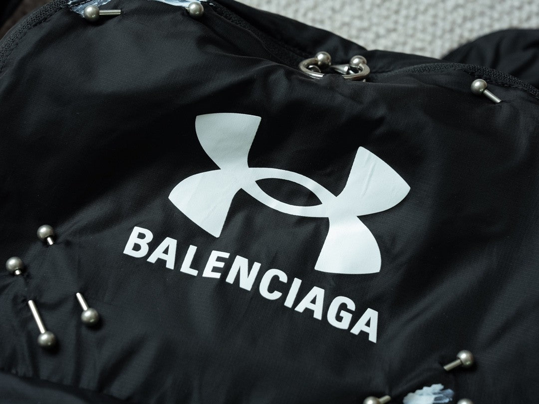 Balenciaga X Under Armour Men's Solid Colour Zipper Closure Nylon Fabric Silver Hardware Backpack Bag Bags #77558