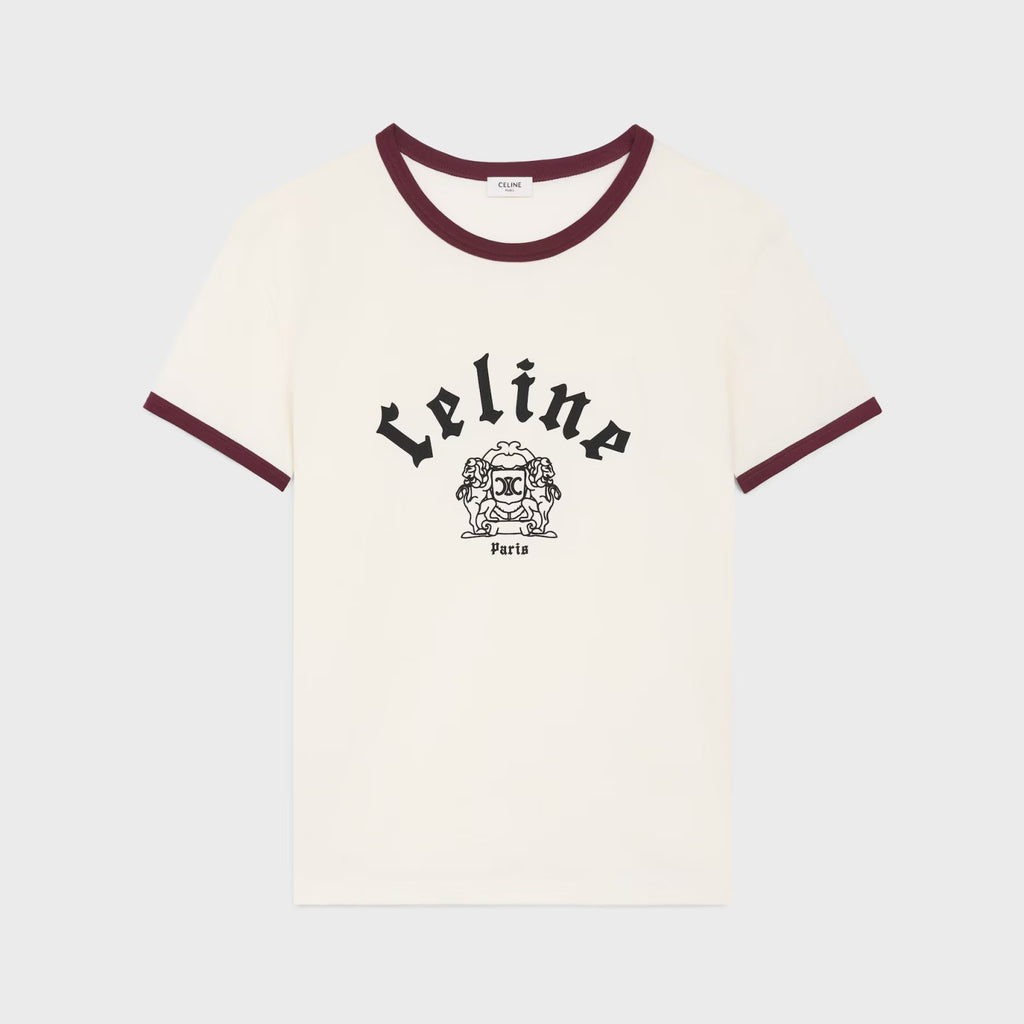 Celine Men's Logo Printed Summer Cotton Jersey Solid Color Round Neck Short Sleeve T-Shirt #76963