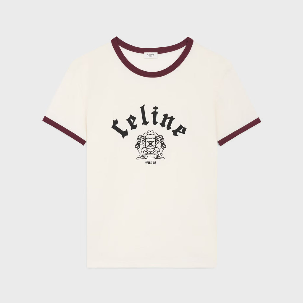 Celine Men's Logo Printed Summer Cotton Jersey Solid Color Round Neck Short Sleeve T-Shirt #76963