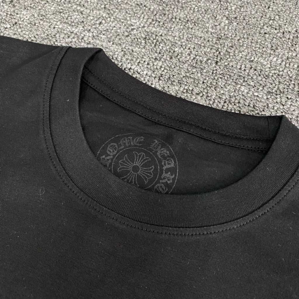 Chrome Hearts Men's and Women's Summer Sanskrit Letter Round Neck Cotton Short Sleeve T-shirt #72416