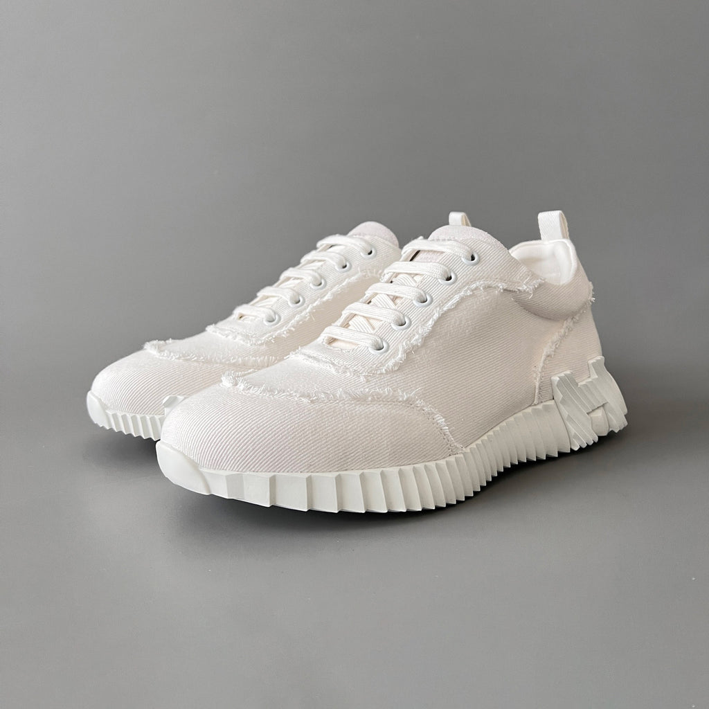 Hermes Bouncing Men's And Women's Spring/Summer Fashion Casual Round Toe Lace Up Low Top Canvas Casual Shoes #78411
