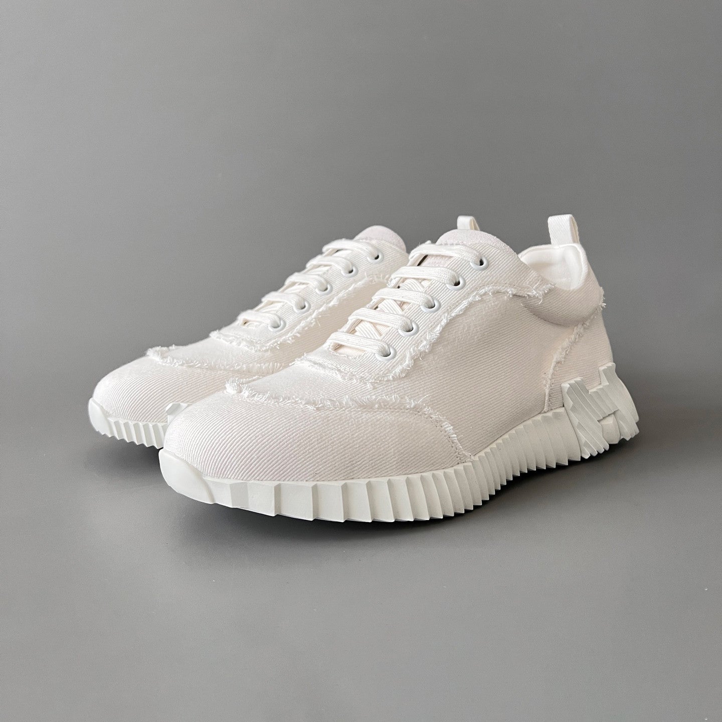 Hermes Bouncing Men's And Women's Spring/Summer Fashion Casual Round Toe Lace Up Low Top Canvas Casual Shoes #78411