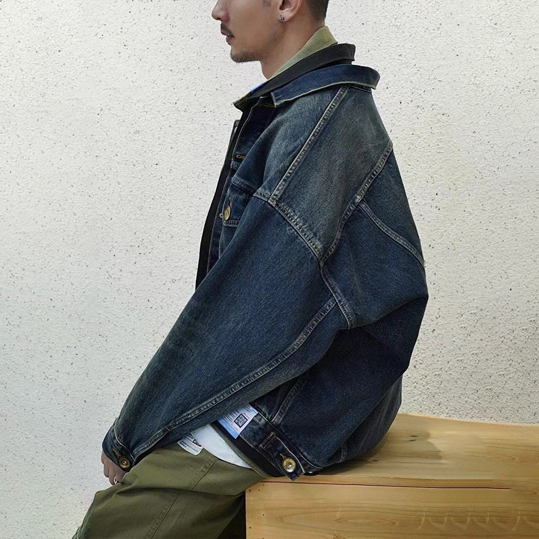 Maison Mihara Yasuhiro  Men's Spring/Summer Fashion High Street Trend Multi-Layered Buttoned Old Loose Denim Jacket Ngvp #7687
