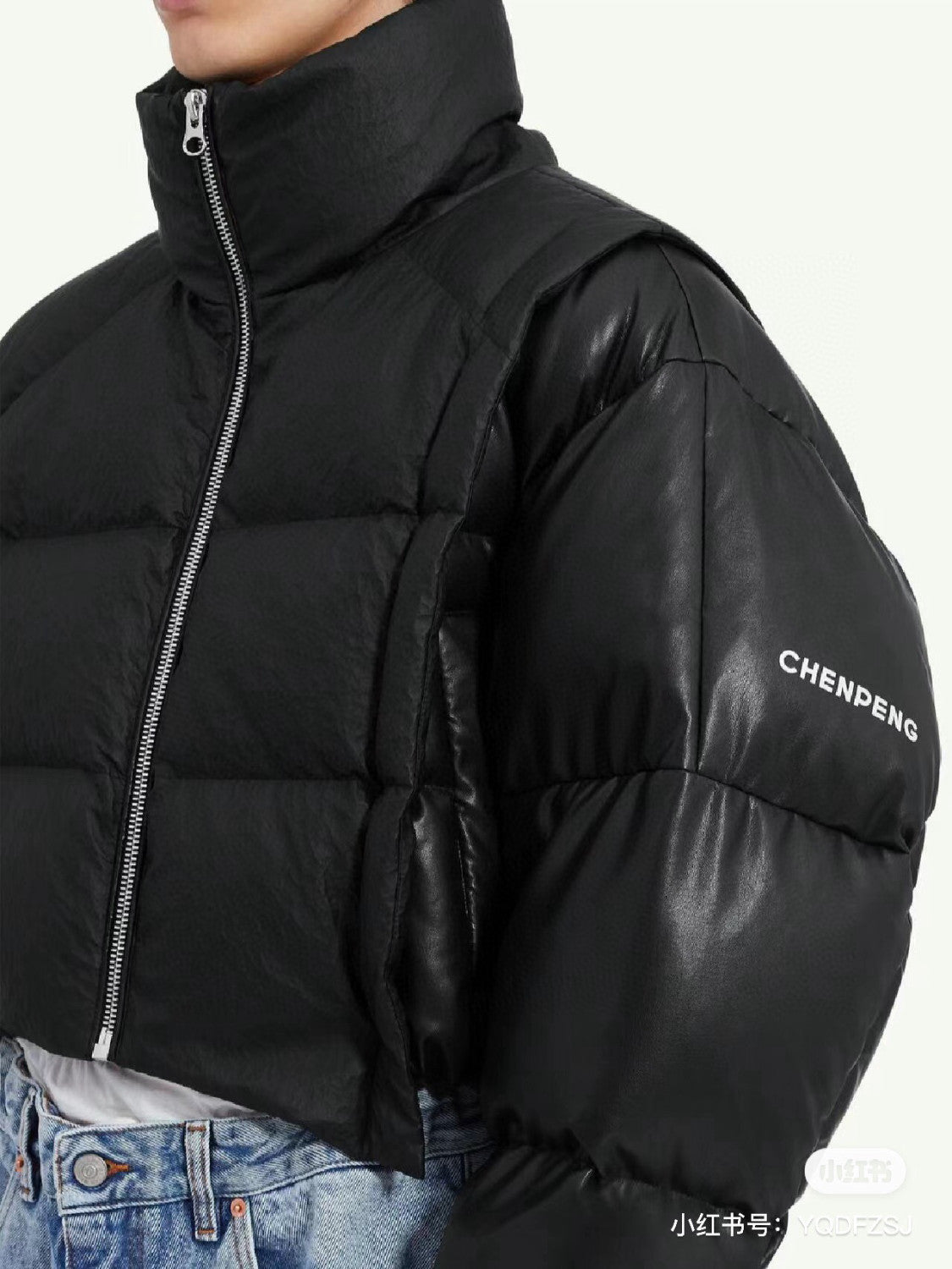 Maison Margiela Men's Winter Black Pleated Wide Down Patchwork Shorts Down Puffer Jacket #97331