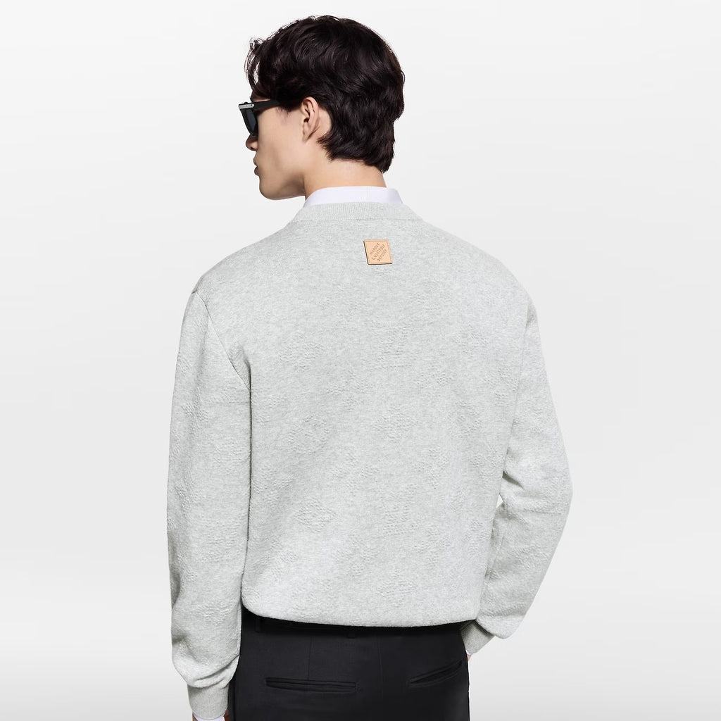 Louis Vuitton Men's and Women's MONOGRAM Embossed Pullover Knitted Three Dimensional Flower Knitted Sweater #332643