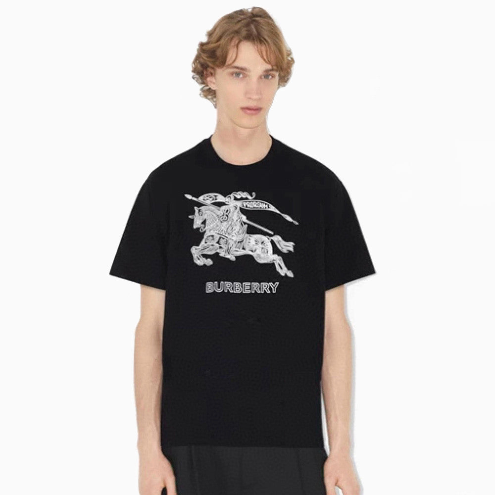 Burberry Men's Summer Embroidered Knight Pattern Printed Solid Color Crew Neck Short Sleeve T-Shirt #77827