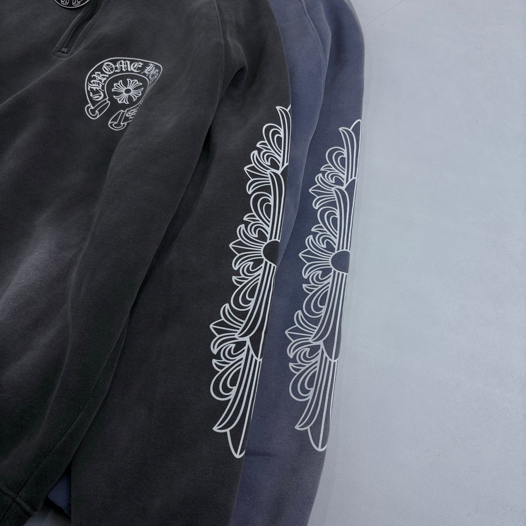 Chrome Hearts Half Zipper Sweatshirt Couple Style Pure Cotton #333458